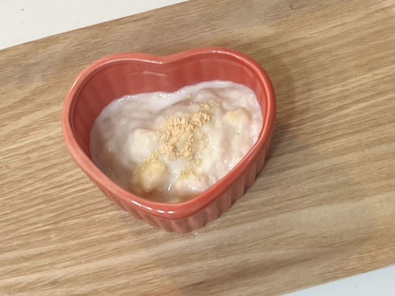 離乳食中期・食パンレシピ｜バナナミルクパンがゆのレシピ